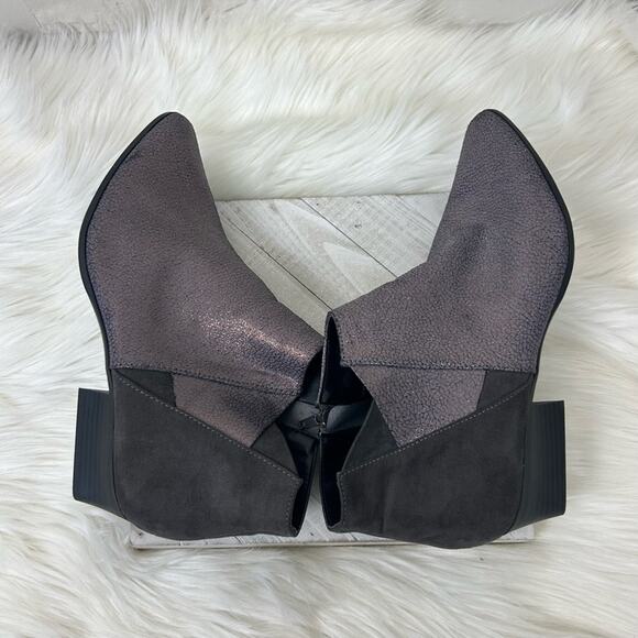 Qupid Faux Leather Grey Purple Shimmer Ankle Boots Size 10 - Picture 10 of 10